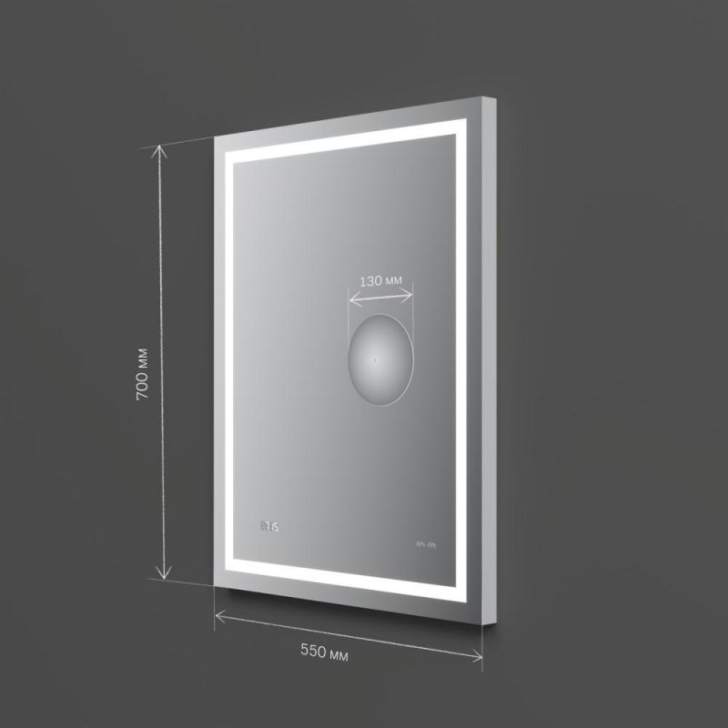 Зеркало с контурной Led-подсветкой, часами и косметическим зеркалом AM.PM GEM M91AMOX0553WG фото 8