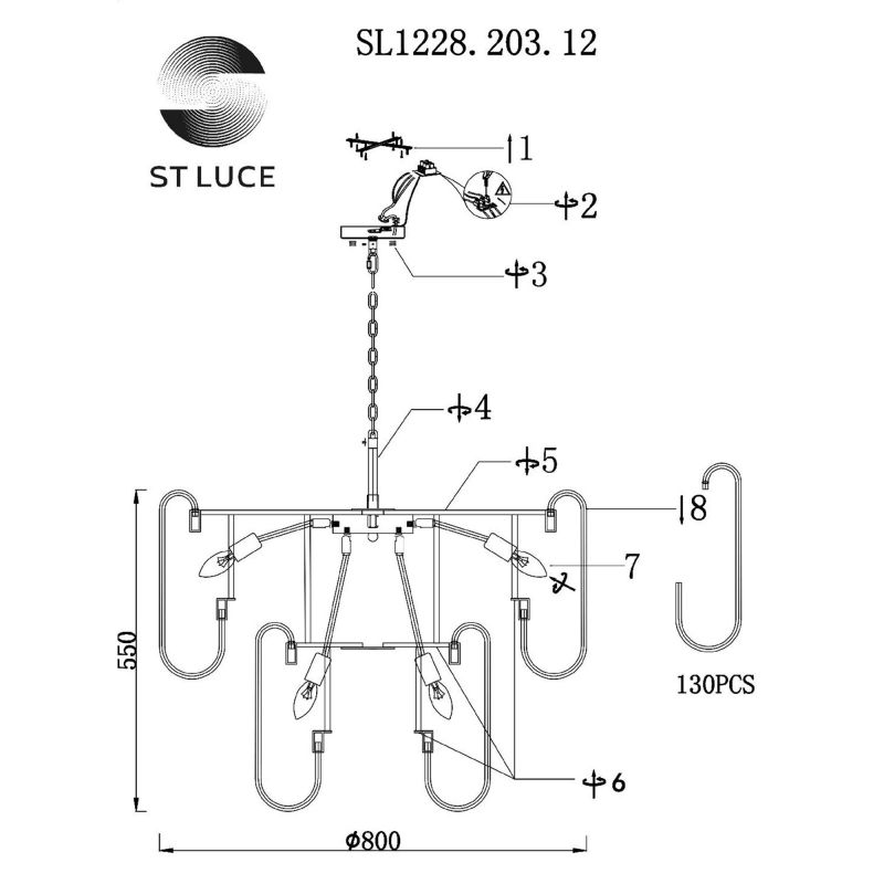 Люстра подвесная ST Luce Grosseto SL1228.203.12