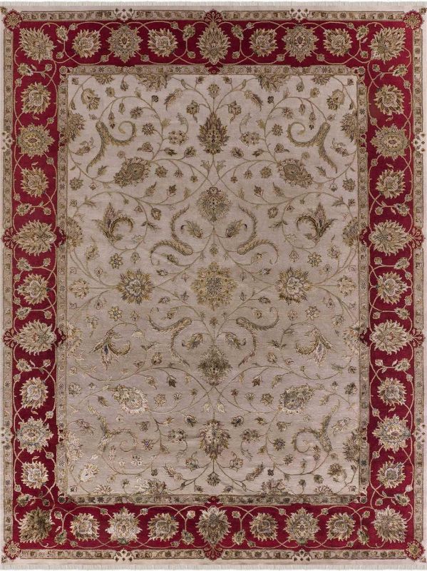 Индийский ковер из шерсти и шёлка Carpet «PLATINUM» AK1511-IVR-DRED 92 x 156 см