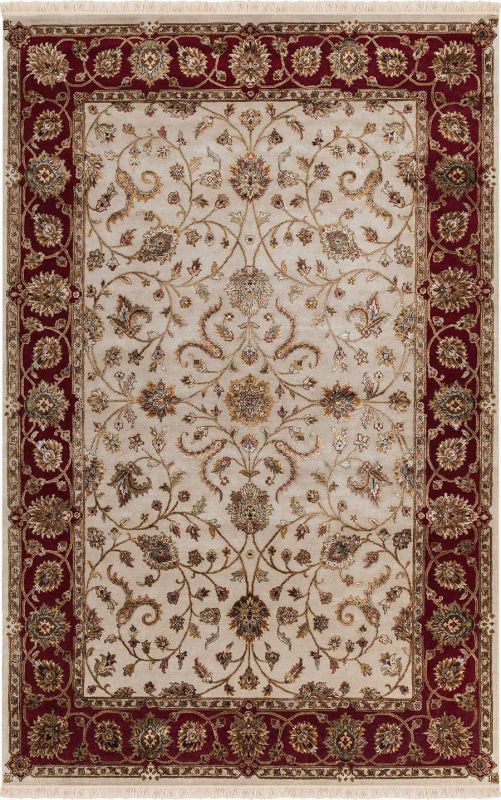 Индийский ковер из шерсти и шёлка Carpet «PLATINUM» AK1511-IVR-DRED 92 x 156 см