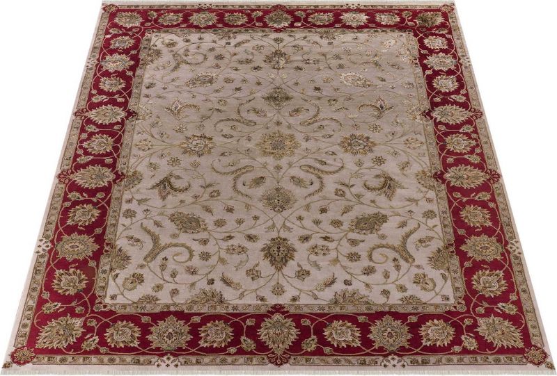 Индийский ковер из шерсти и шёлка Carpet «PLATINUM» AK1511-IVR-DRED 92 x 156 см