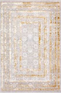 Турецкий ковер из полиэстера Carpet «TROPICANA» 27351A-GLD-LGREY 160 x 230 см