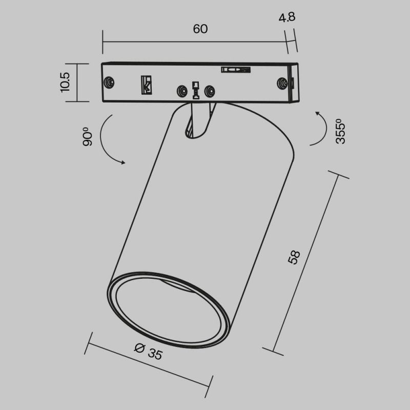 Трековый светильник Maytoni Focus Led TR187-1-5W2.7K-M-B