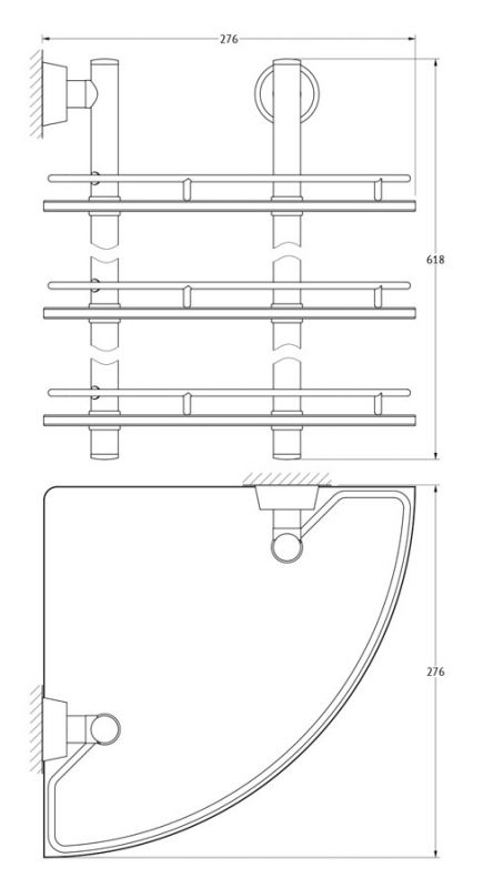 Полка угловая 3-х ярусная 28 cm FBS Vizovice VIZ 073 фото 2