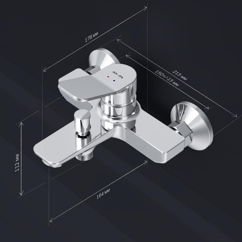 Смеситель для ванны/душа AM.PM X-Joy F85A10000 фото 9