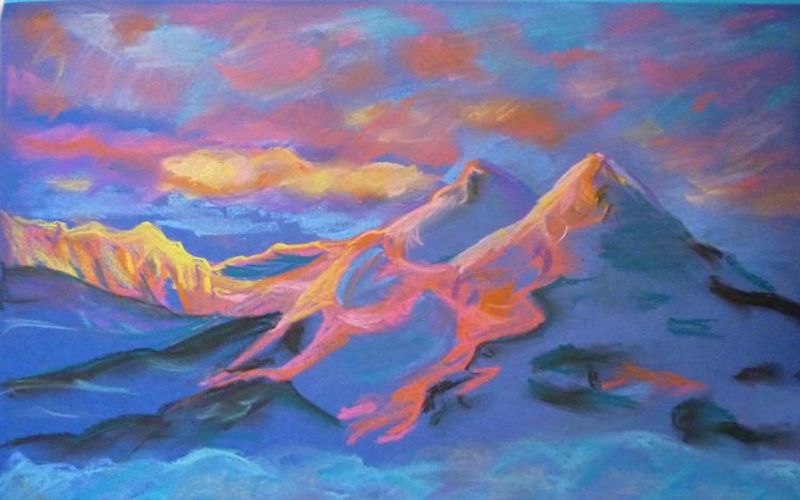 Картина "Эльбрус, восход солнца" Елена Рипа