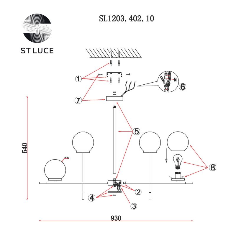 Люстра потолочная ST Luce LIMANO SL1203.402.10