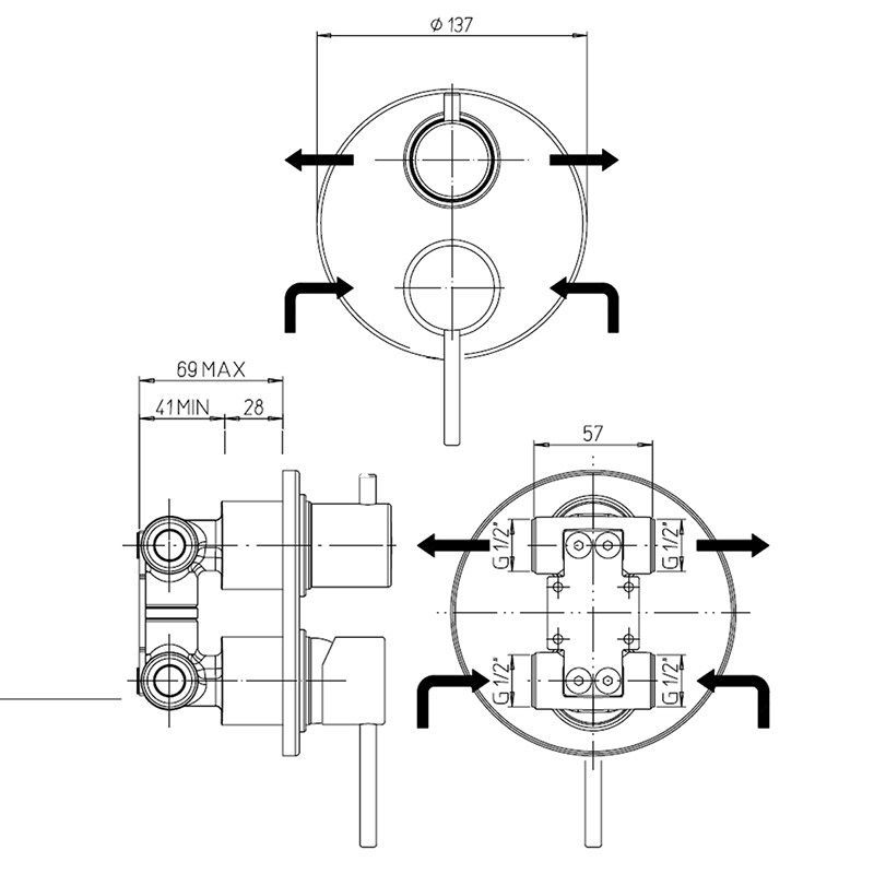 Смеситель для душа Paini Cox 78PZ6911 фото 3