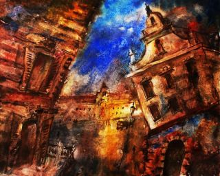 Картина "ночной город" Питаев Валерий