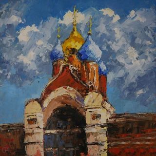 Картина "На фоне облаков" Олег Аверченков