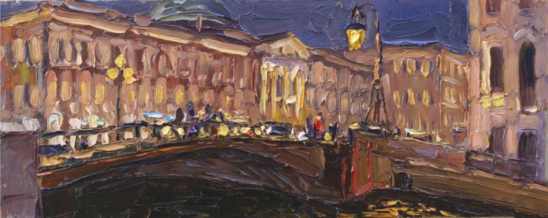 Картина "Ночной Петербург" Вилков Андрей