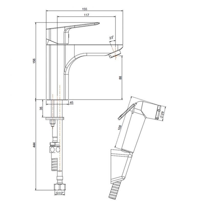 Смеситель для раковины Paini Viva Style P4CR205/574 фото 4
