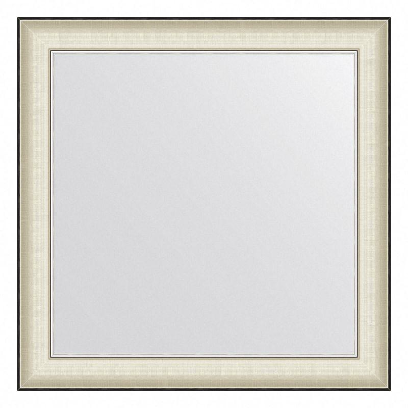 Зеркало настенное  Evoform Definite в багетной раме белая кожа с хромом, 78х78 см, BY 7632