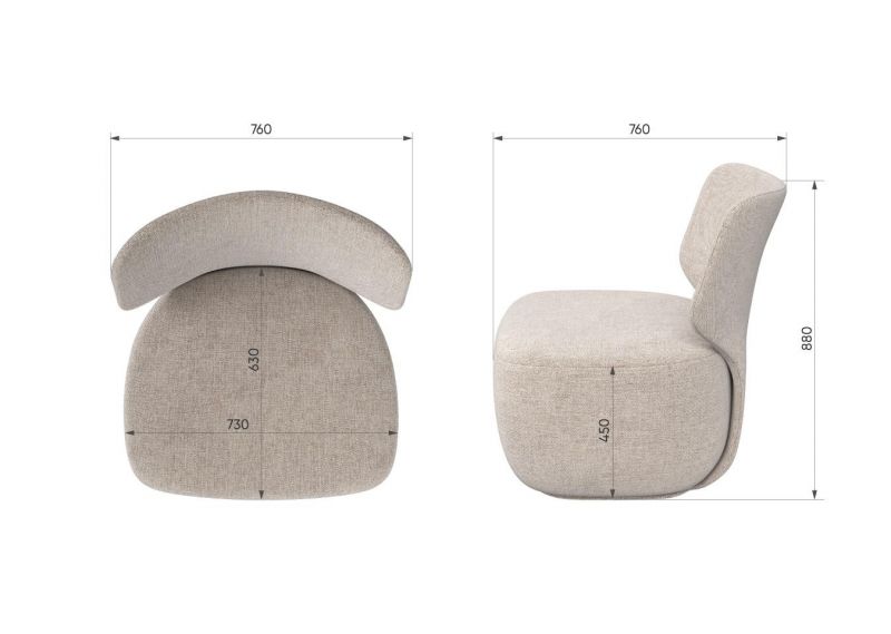 Кресло Ellipsefurniture Ellipse E5.2 (бежевый, экокожа, рогожка) KP010204030101 фото 7