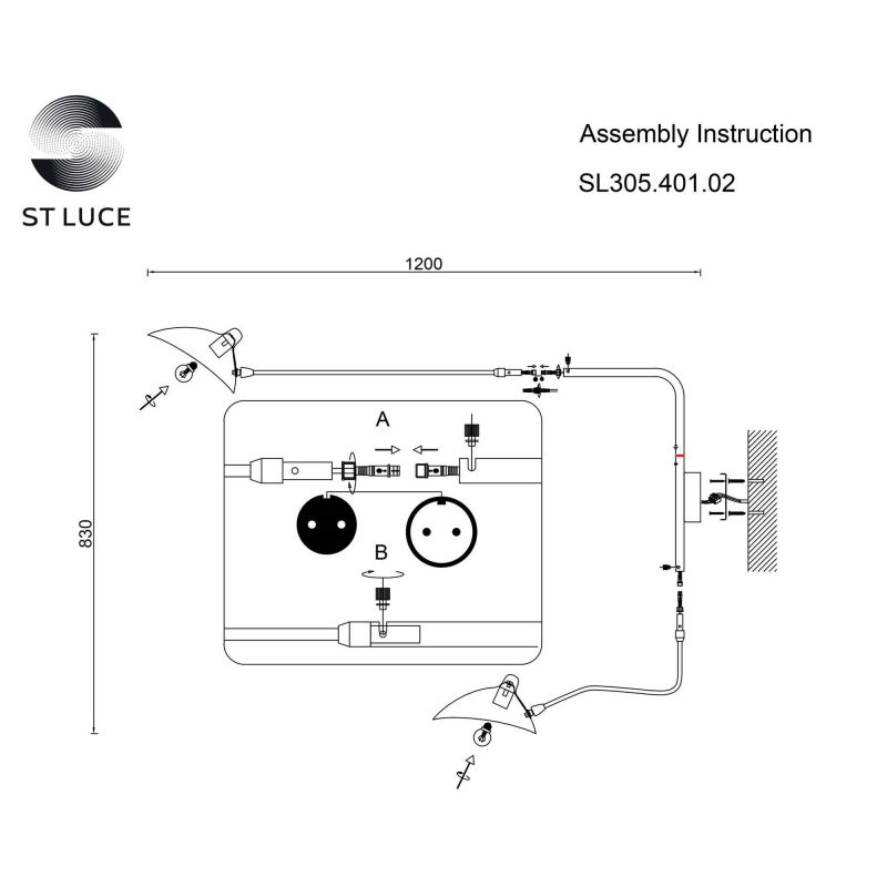 Светильник настенный ST-Luce SPRUZZO SL305.401.02