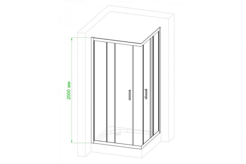 Душевой уголок Royal Bath  HPD RB80HPD-T-CH, 80х80 см, профиль хром, стекло прозрачное фото 4