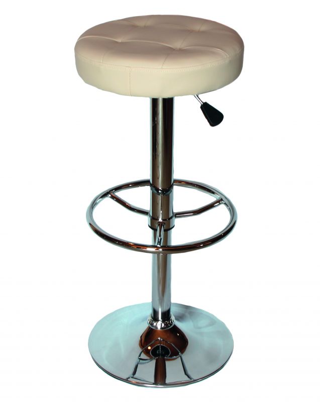 Барный стул Dobrin 5008-LM BRUNO,  цвет сиденья кремовый, цвет основания хром