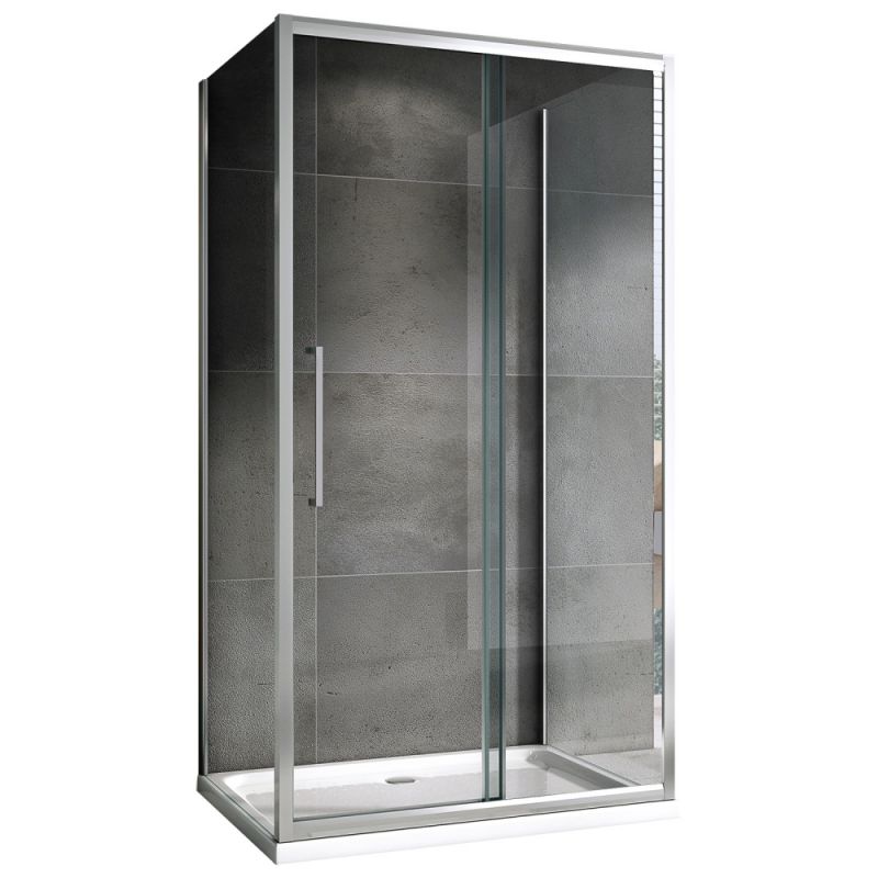 Душевой уголок ABBER Schwarzer Diamant AG30110H-S80-S80 110x80, профиль хром, стекло прозрачное фото 1