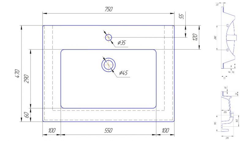 Тумба под раковину Corozo Верона SD-00000348 75 см., лайн