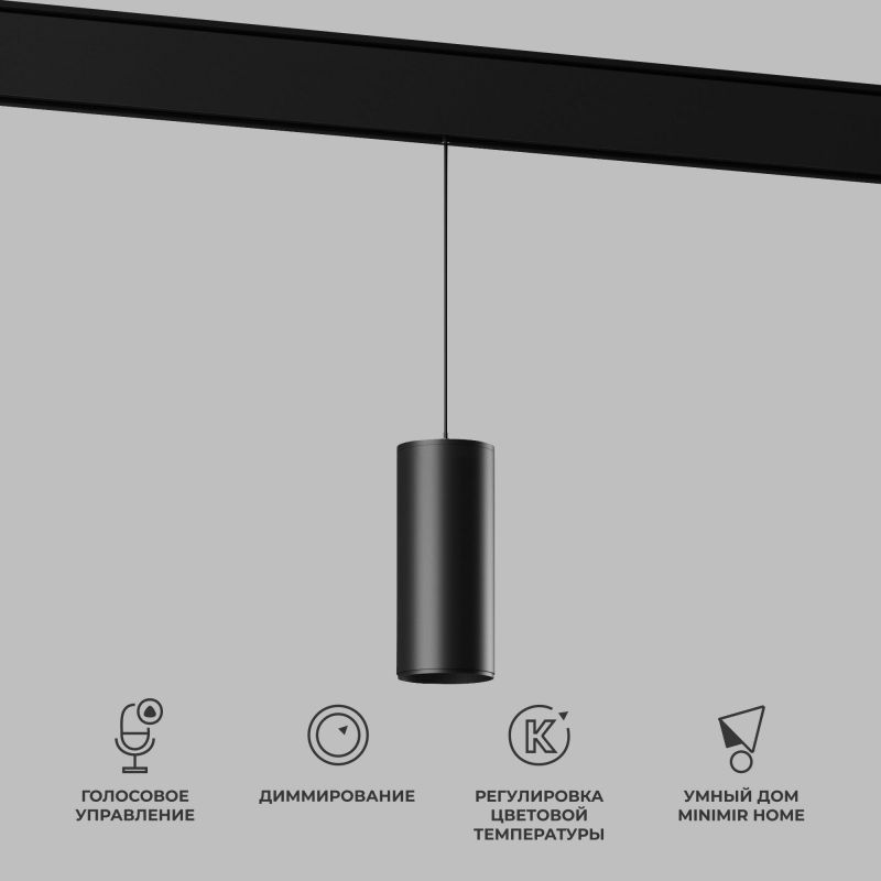 Умный трековый светильник Elektrostandard Slim Magnetic 15W 2700-6500K Dim Amend (чёрный) 85073/01 фото 1