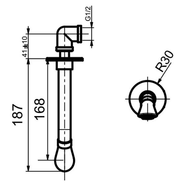 Излив Webert Opera AC0983985, графит