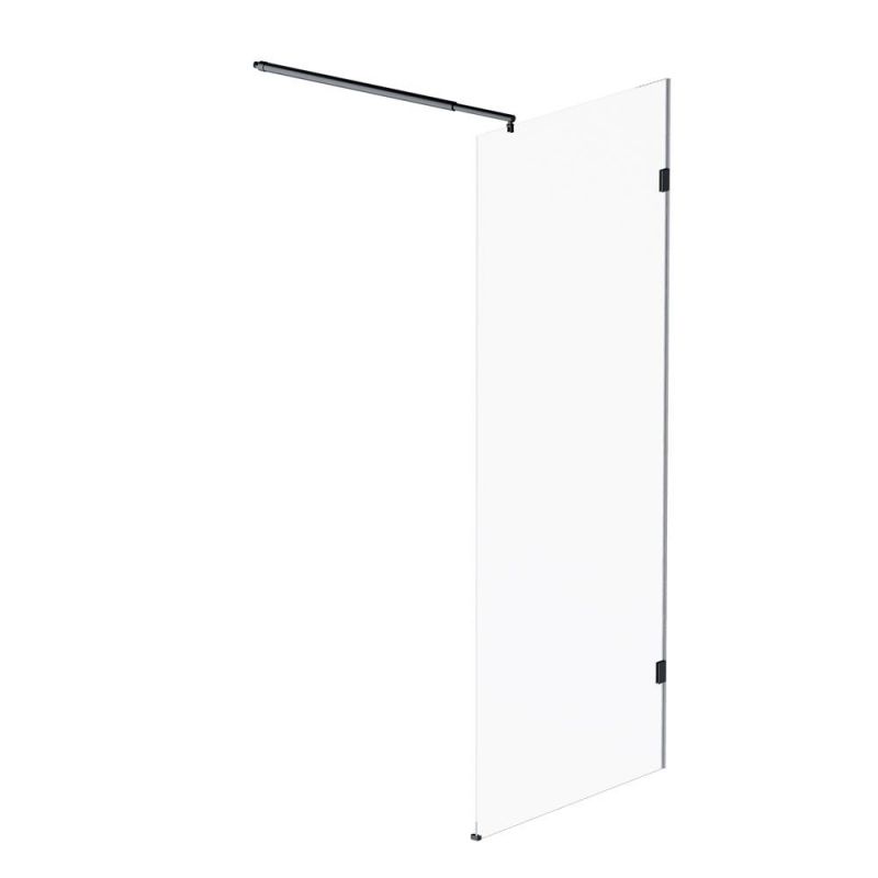 Душевая перегородка AMPM X-Joy W94WI-80-F1-BTE 80 см, профиль черный, стекло прозрачное фото 6