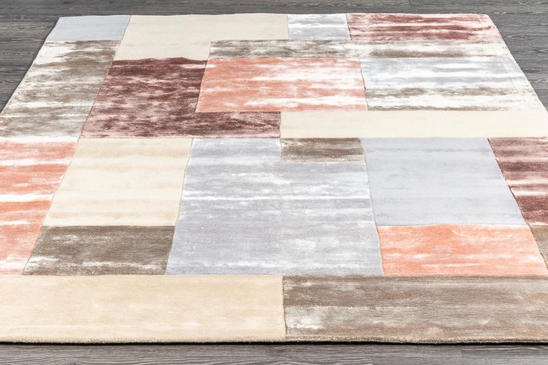 Индийский ковер из шерсти и арт-шёлка Carpet «RIVIERA» MONDRIAN-03-BROWN-BROWN 160 x 230 см