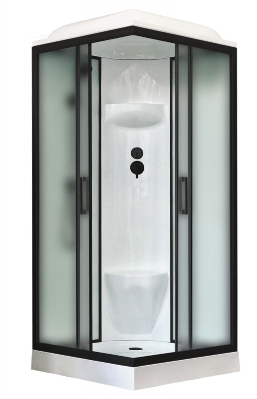 Душевая кабина Royal Bath HP RB90HP6-WC-BL стекло белое матовое/профиль черный фото 1