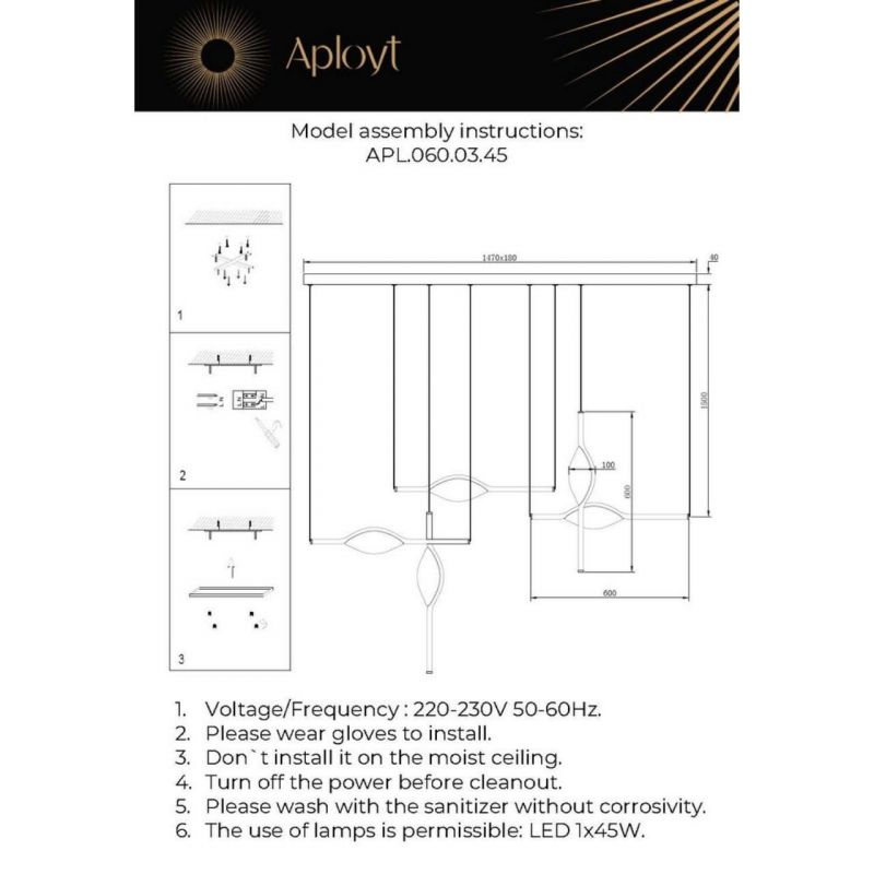 Люстра подвесная Aployt Krysia LED 4000К(белый) 45W APL.060.03.45 фото 8
