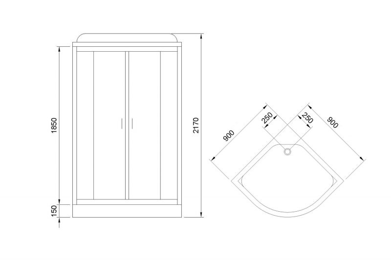 Душевая кабина Royal Bath RB90HK1-T-CH 90x90