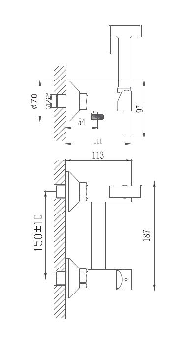 Смеситель с гигиеническим душем Haiba HB5510 фото 2