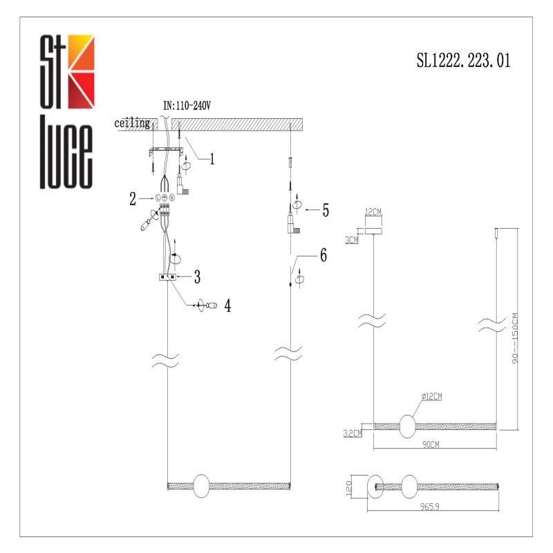 Светильник подвесной ST-Luce ANGURRA SL1222.223.01