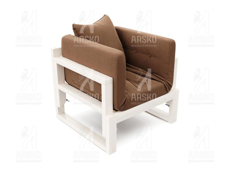 Кресло Амбер беленый дуб коричневая рогожка BD-2153571