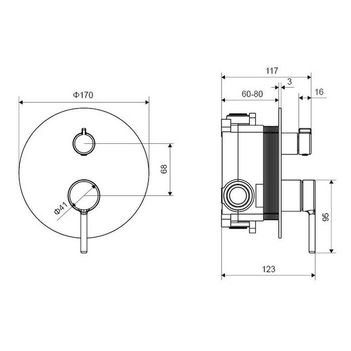 Смеситель для душа Excellent Pi AREX.1245BL черный матовый