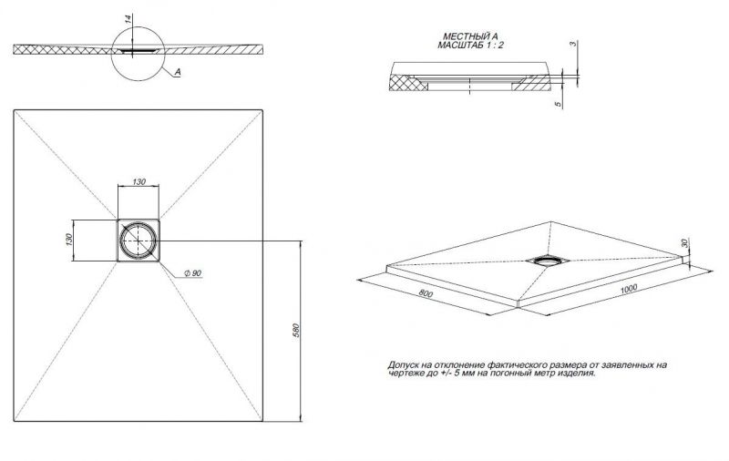 Душевой поддон Allen Brau Priority 8.31003-21 100x80 белый камень