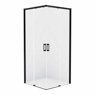Душевой уголок New Trendy PRIME BLACK 90x90 D-0314A/D-0315A, профиль черный матовый, стекло прозрачное