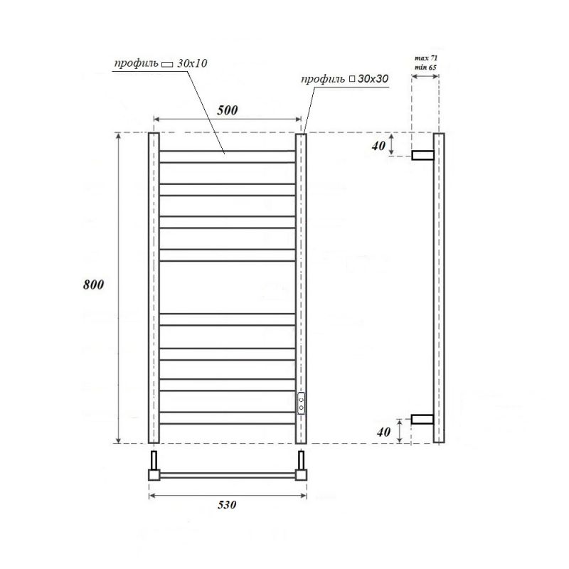 Полотенцесушитель электрический Point Меркурий PN83858 80x53 хром