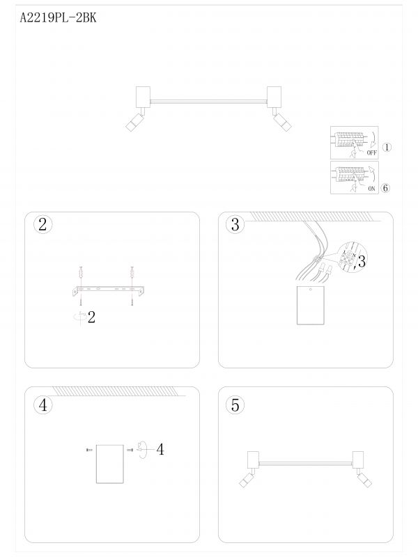 Спот Arte Lamp A2219PL-2BK