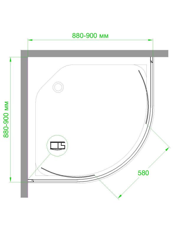 Душевой уголок Royal Bath RBHKD-T-BL, 90х90 см