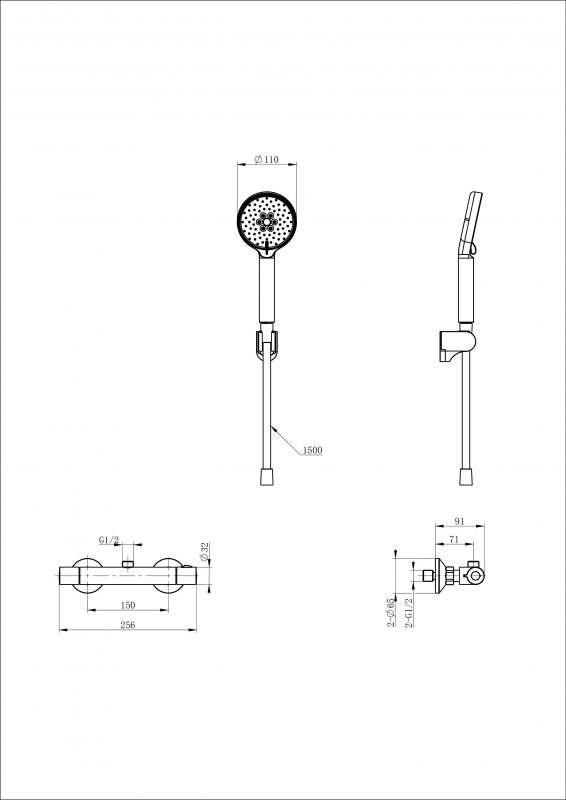 Смеситель-термостат для душа WONZON & WOGHAND WW-B1005-A-CR Хром фото 2