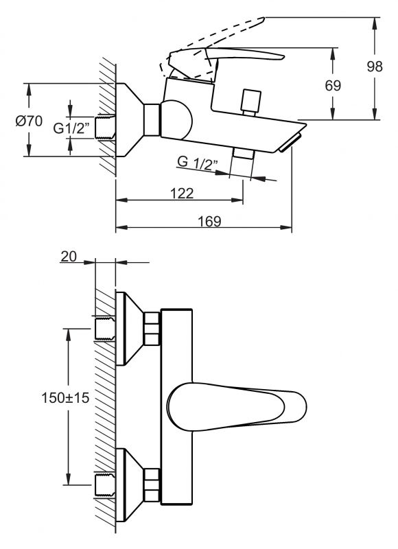 Комплект смесителей Vitra Dynamic S A49152EXP