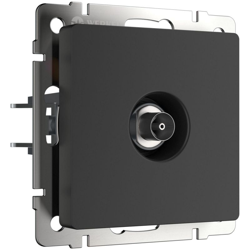 ТВ-розетка оконечная (черный матовый) Werkel W1183008 фото 1