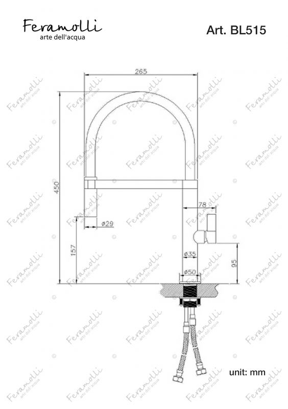 Смеситель для кухни Feramolli Altezza BL515, черный