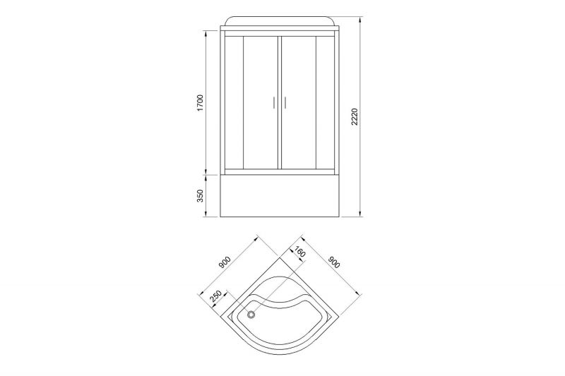 Душевая кабина Royal Bath  CK RB90CK5-WC 90x90