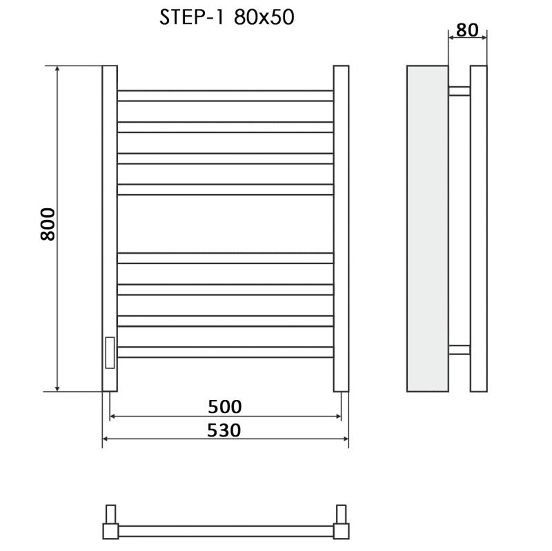 Полотенцесушитель электрический Ника STEP-1 80/50 лев фото 2