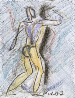 Картина "Танцор в желтых лосинах" Лика Волчек