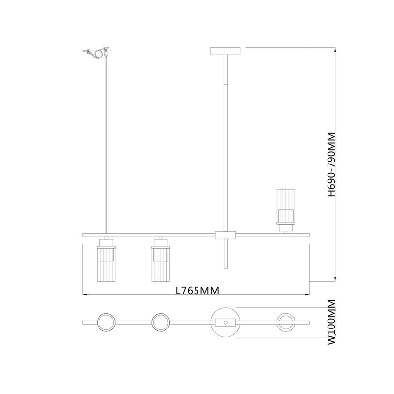 Светильник на штанге Escada 2100/3P E14*40W Black