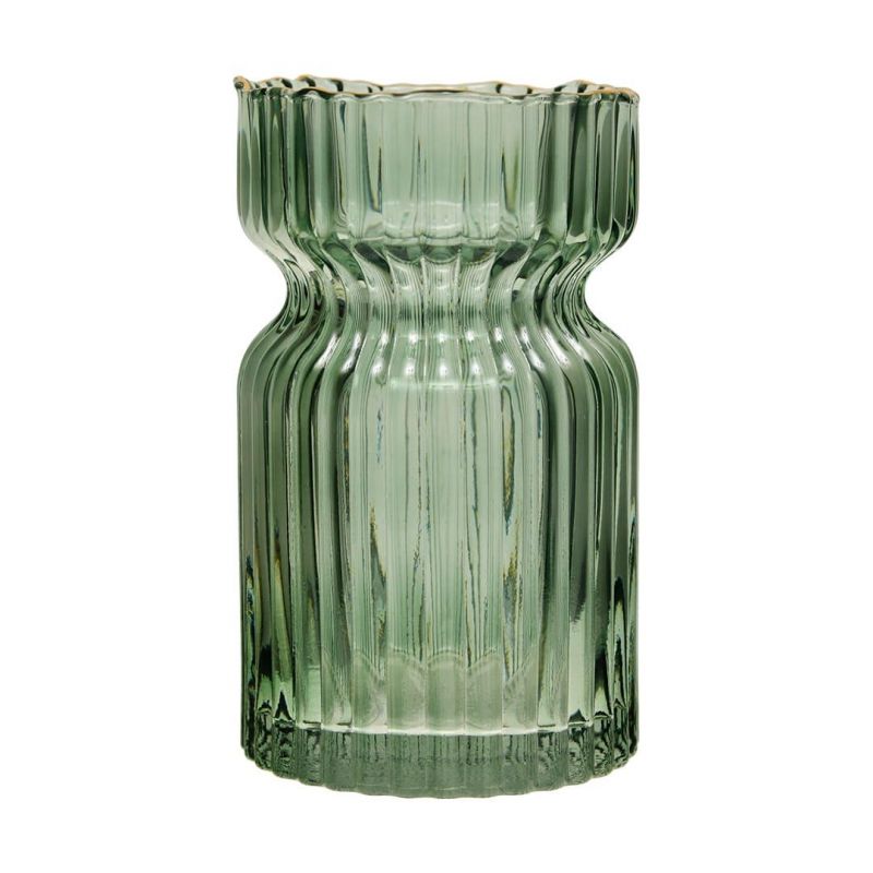 Декоративная ваза из рельефного стекла, 120x120x190, зеленый Fancy77