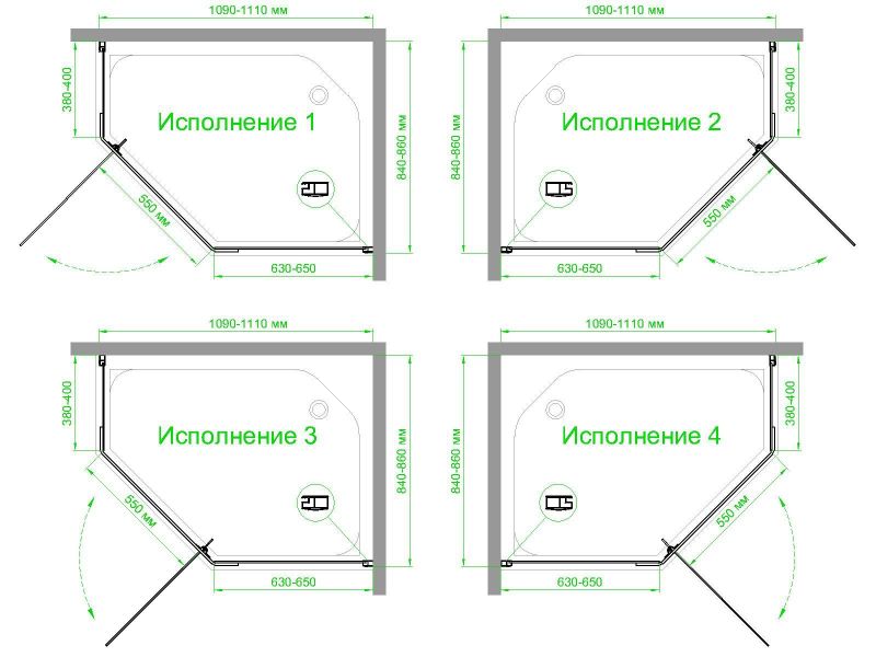 Душевой уголок Royal Bath RB1185TR-C, 85х110 см фото 3