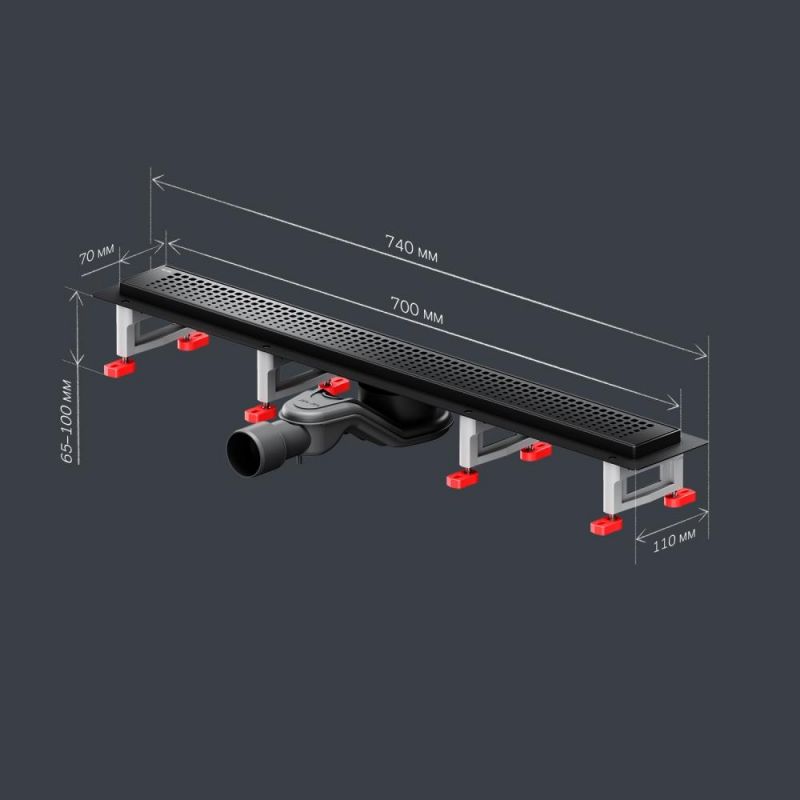 Душевой лоток AM.PM MasterFlow W01SC-P11-070-01BM черный